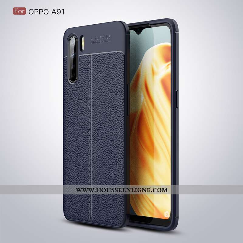 Housse Oppo A91 Silicone Fluide Doux Étui Téléphone Portable Noir Coque Incassable