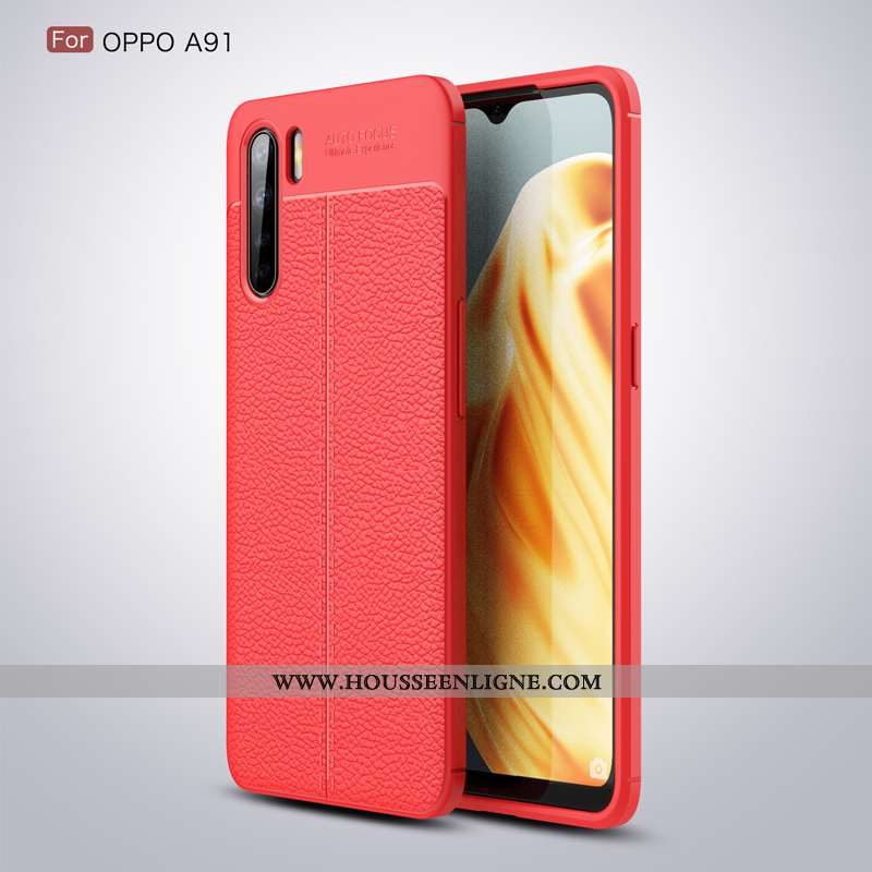 Housse Oppo A91 Silicone Fluide Doux Étui Téléphone Portable Noir Coque Incassable