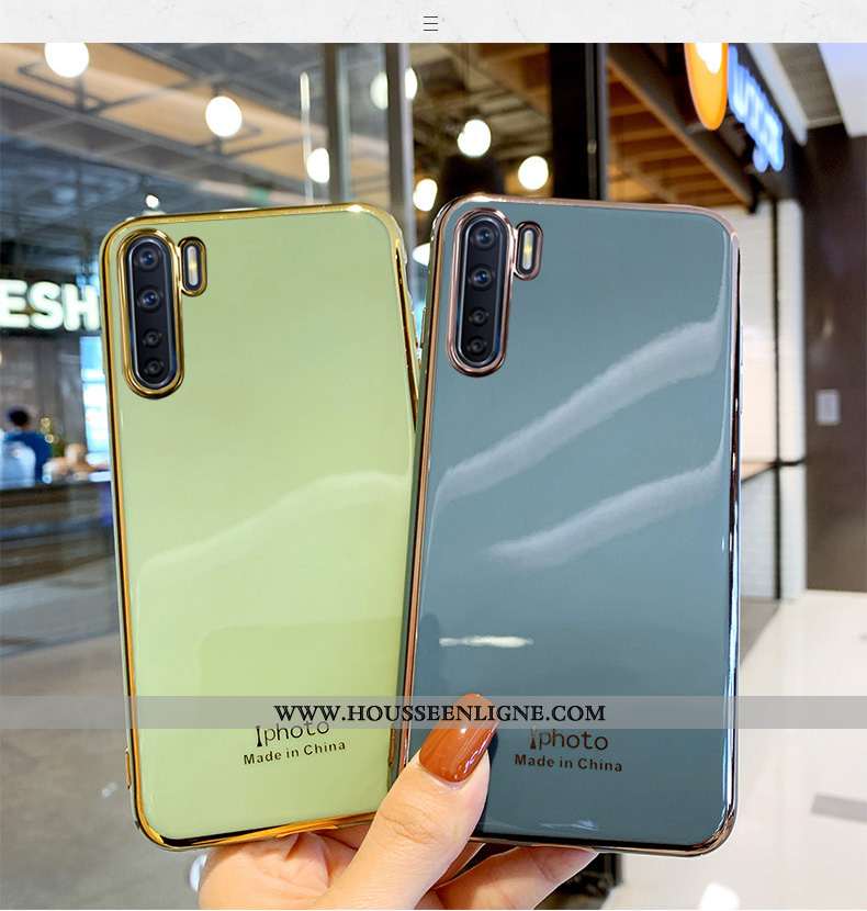 Housse Oppo A91 Silicone Protection Net Rouge Nouveau Incassable Ultra Téléphone Portable Verte