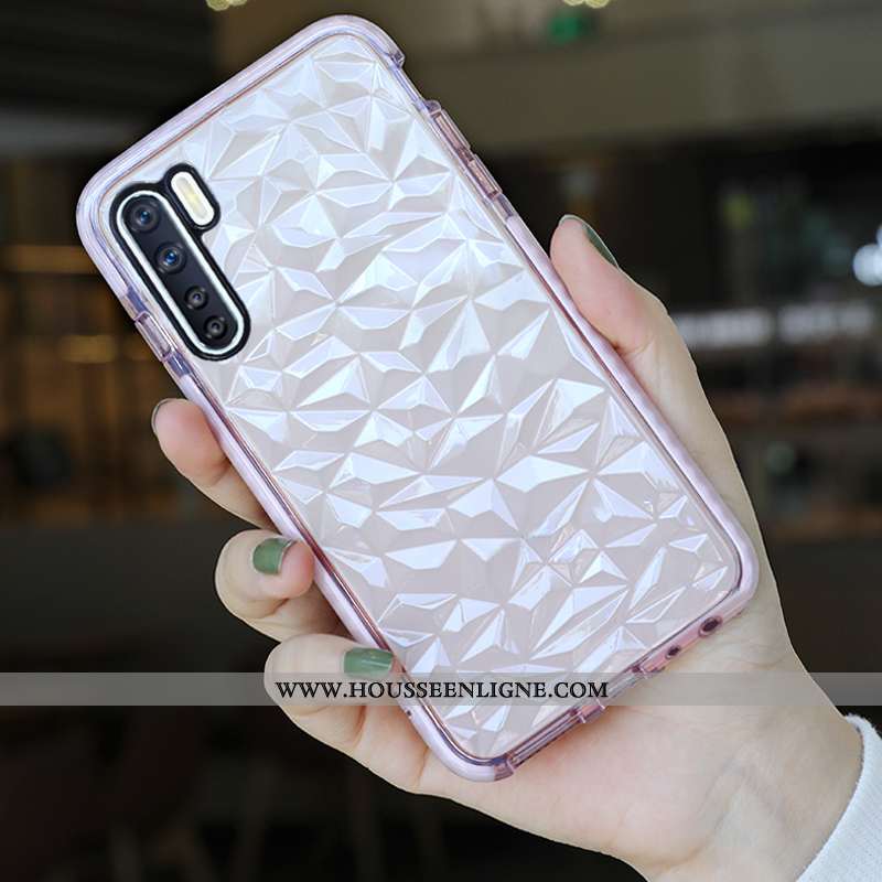 Housse Oppo A91 Silicone Protection Strass Transparent Modèle Fleurie Tout Compris Fluide Doux Rose