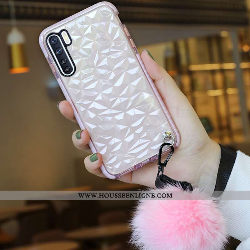 Housse Oppo A91 Silicone Protection Strass Transparent Modèle Fleurie Tout Compris Fluide Doux Rose