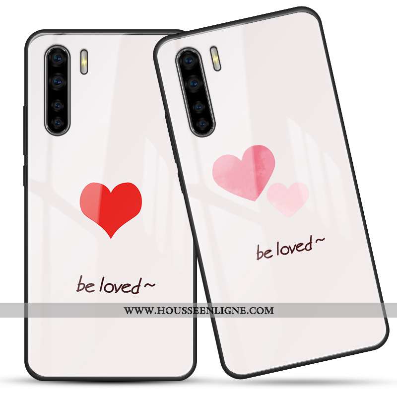 Housse Oppo A91 Silicone Verre Incassable Personnalité Téléphone Portable Créatif Tendance Blanche