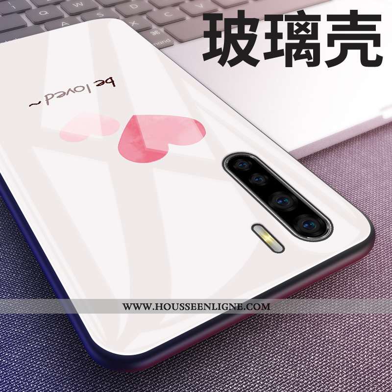 Housse Oppo A91 Silicone Verre Incassable Personnalité Téléphone Portable Créatif Tendance Blanche