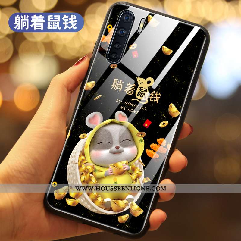 Housse Oppo A91 Tendance Coque Téléphone Portable Rat Richesse Net Rouge Rouge