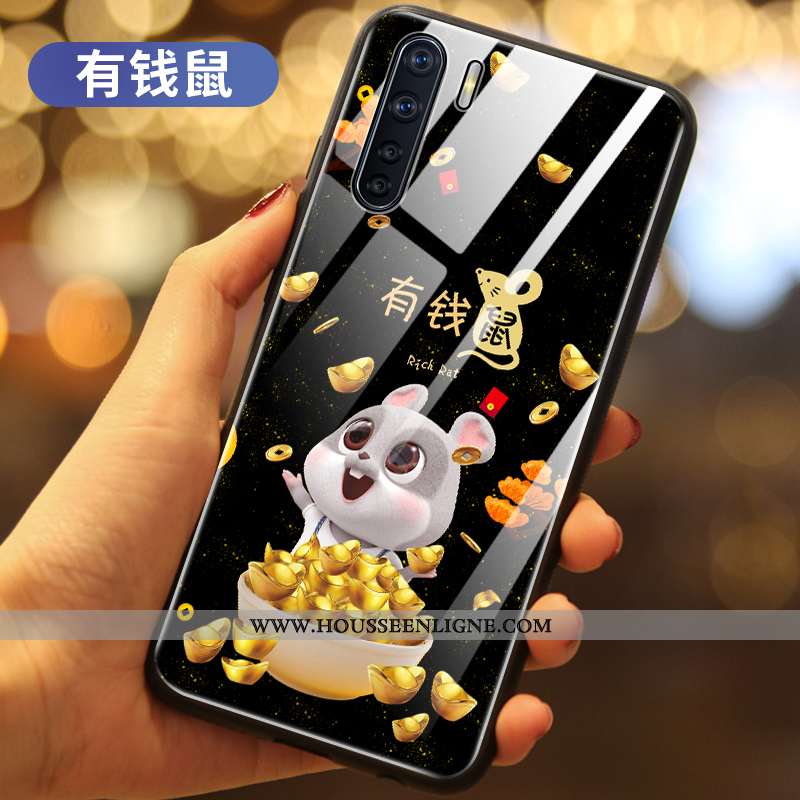 Housse Oppo A91 Tendance Coque Téléphone Portable Rat Richesse Net Rouge Rouge