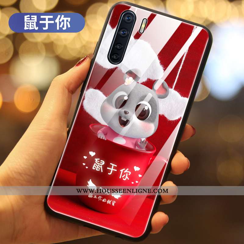 Housse Oppo A91 Tendance Coque Téléphone Portable Rat Richesse Net Rouge Rouge