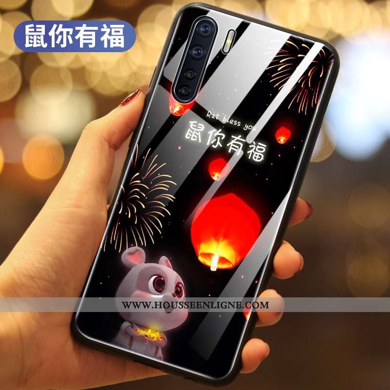 Housse Oppo A91 Tendance Coque Téléphone Portable Rat Richesse Net Rouge Rouge