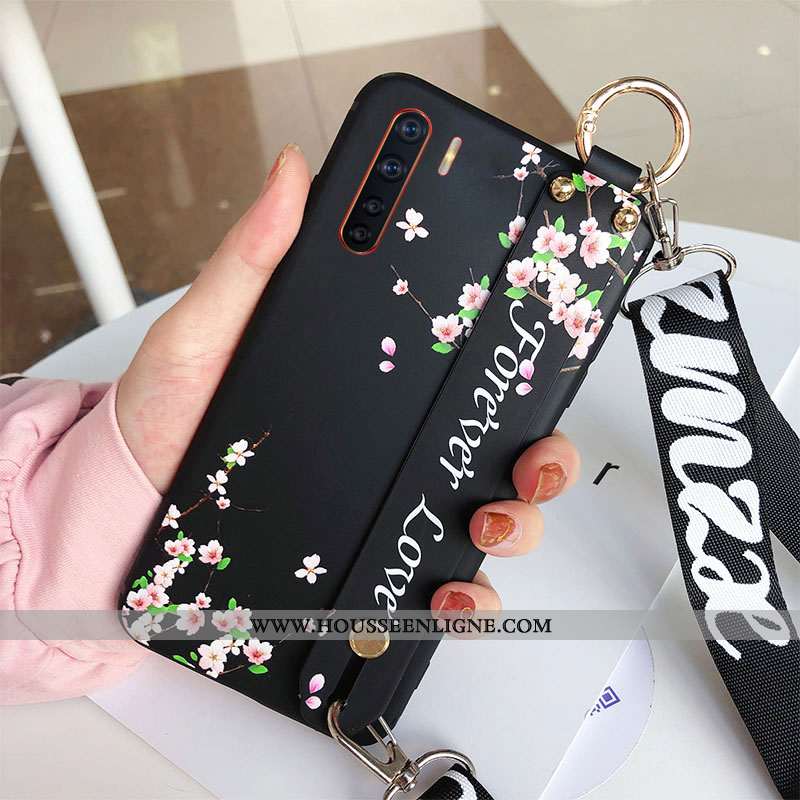 Housse Oppo A91 Tendance Fluide Doux Petit Créatif Sakura Support Ornements Suspendus Rose