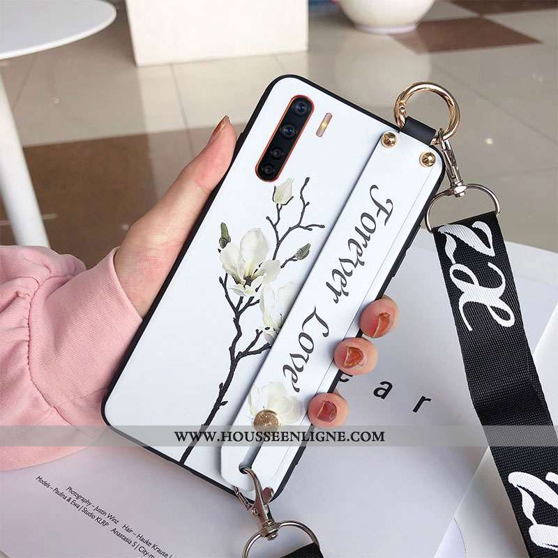 Housse Oppo A91 Tendance Fluide Doux Petit Créatif Sakura Support Ornements Suspendus Rose