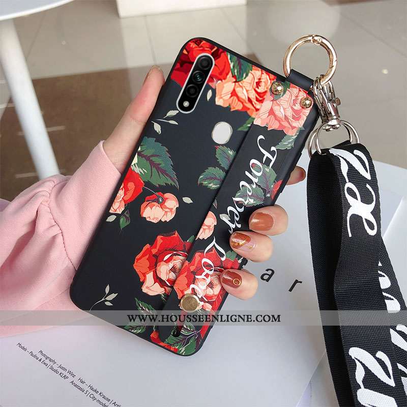 Housse Oppo A91 Tendance Fluide Doux Petit Créatif Sakura Support Ornements Suspendus Rose