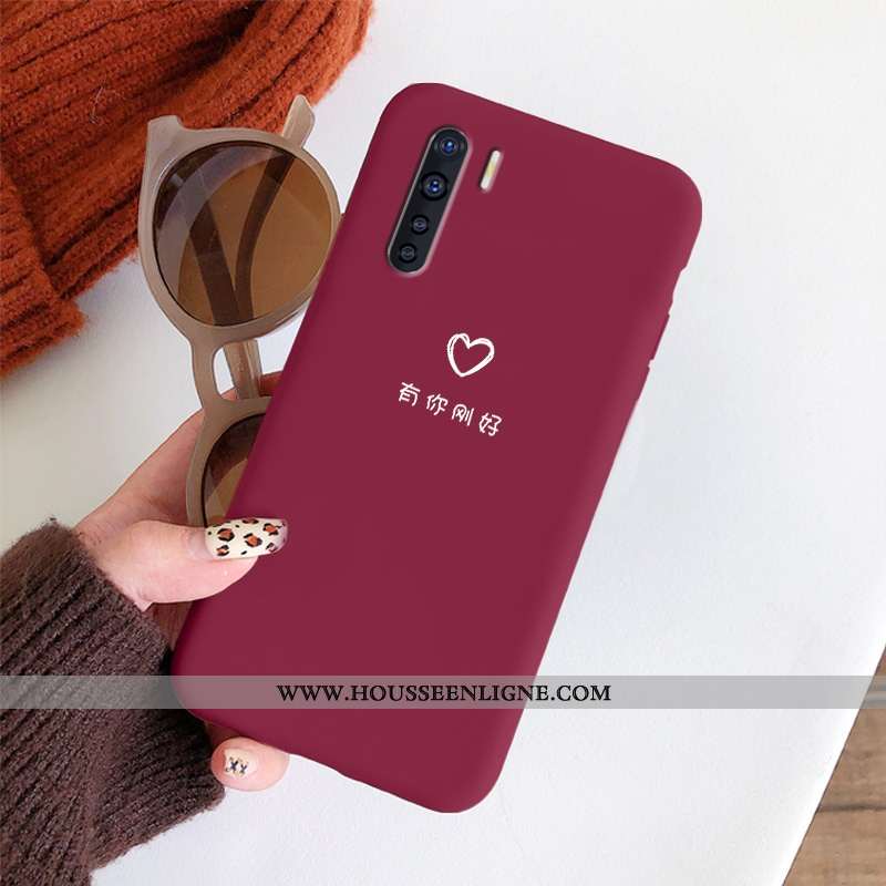 Housse Oppo A91 Tendance Légère Protection Vent Coque Nouveau Délavé En Daim Bleu Foncé