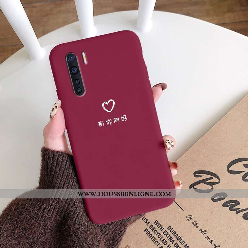 Housse Oppo A91 Tendance Légère Protection Vent Coque Nouveau Délavé En Daim Bleu Foncé