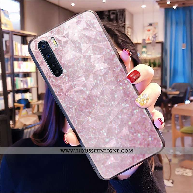 Housse Oppo A91 Tendance Modèle Fleurie Bleu Coque Étui Losange Net Rouge