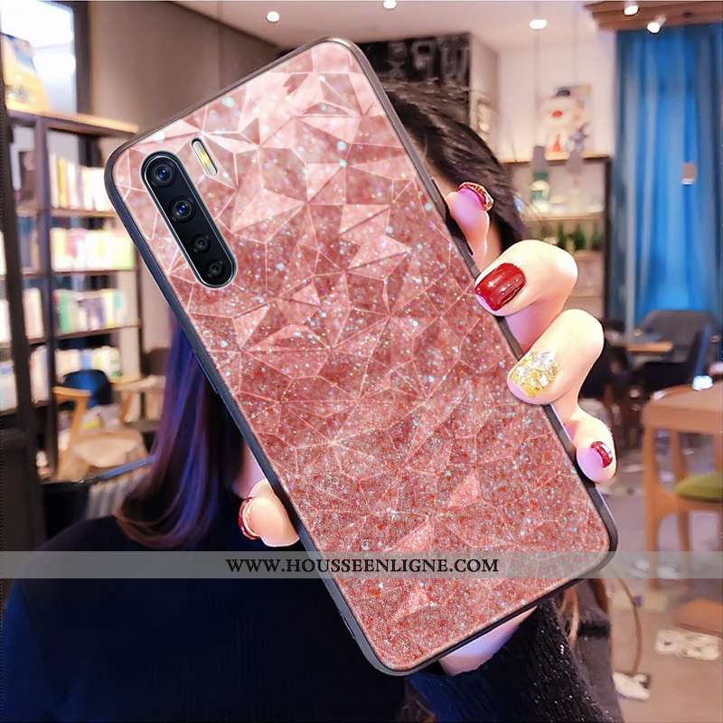 Housse Oppo A91 Tendance Modèle Fleurie Bleu Coque Étui Losange Net Rouge
