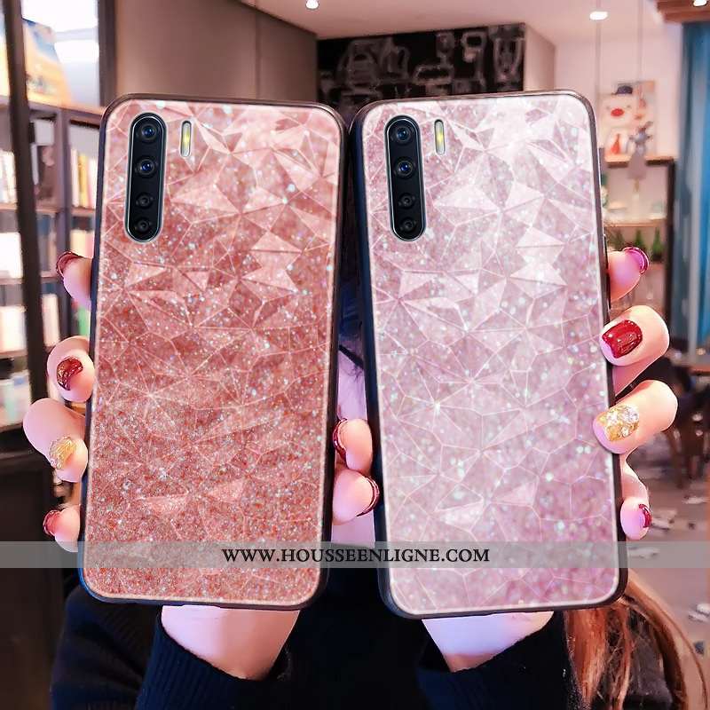 Housse Oppo A91 Tendance Modèle Fleurie Bleu Coque Étui Losange Net Rouge