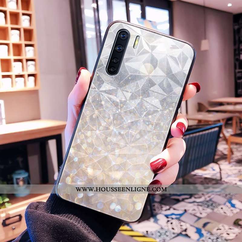 Housse Oppo A91 Tendance Modèle Fleurie Bleu Coque Étui Losange Net Rouge