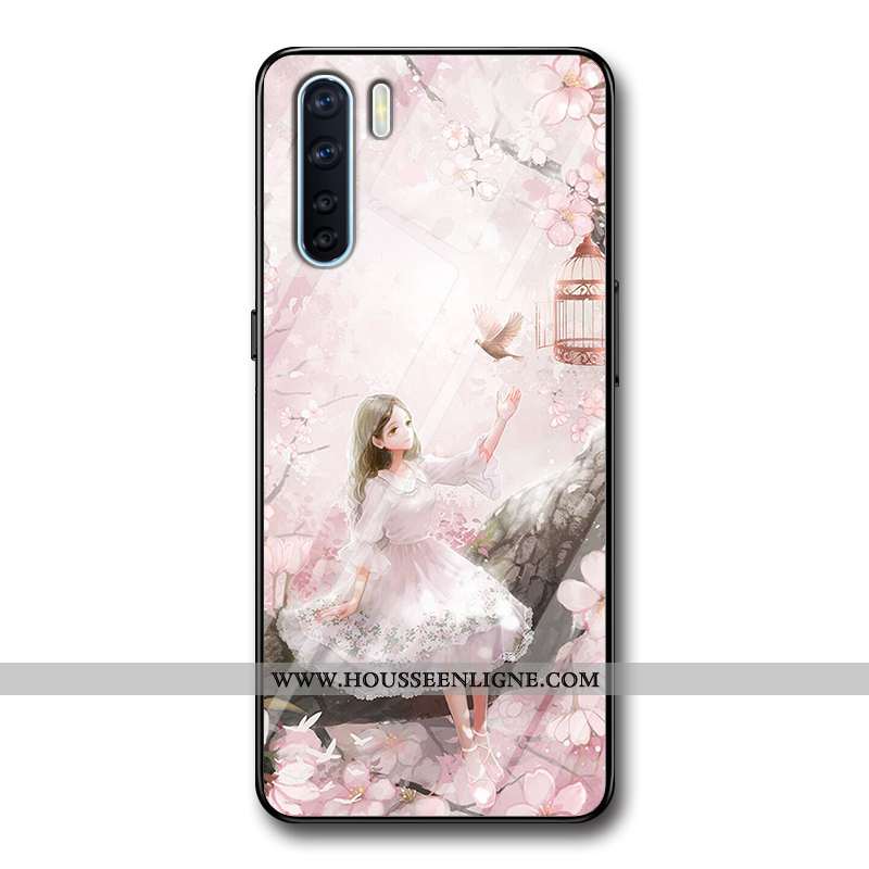 Housse Oppo A91 Tendance Silicone Étui Difficile Coque Rose Incassable
