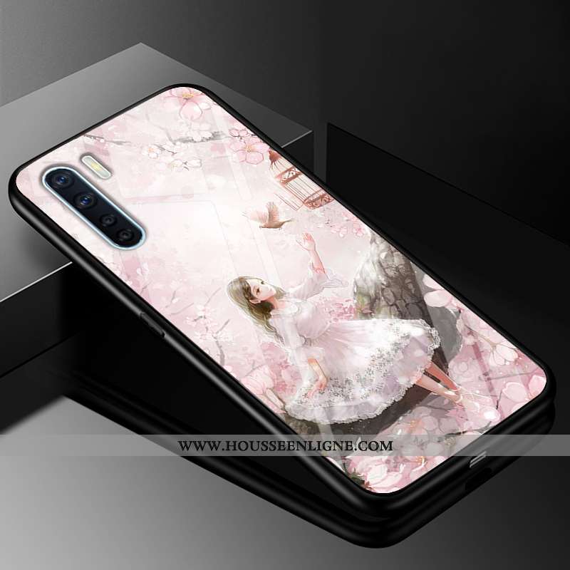 Housse Oppo A91 Tendance Silicone Étui Difficile Coque Rose Incassable