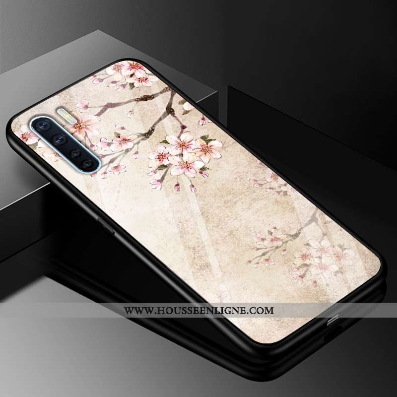 Housse Oppo A91 Tendance Silicone Étui Difficile Coque Rose Incassable
