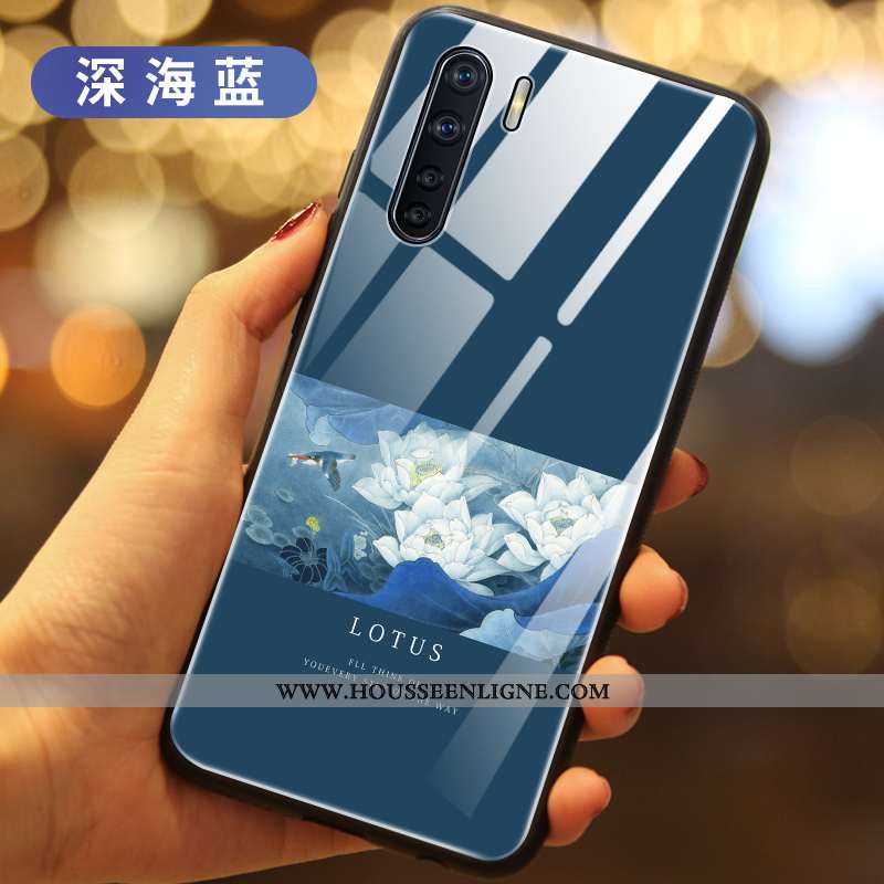 Housse Oppo A91 Verre Tout Compris Étui Vert Téléphone Portable Coque Verte