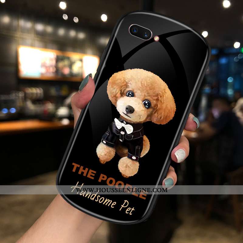 Housse Oppo Ax5 Créatif Charmant Coque Noir Amoureux Verre Tendance