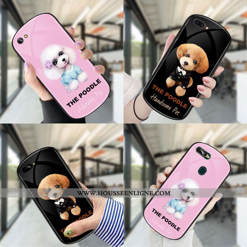 Housse Oppo Ax5 Créatif Charmant Coque Noir Amoureux Verre Tendance