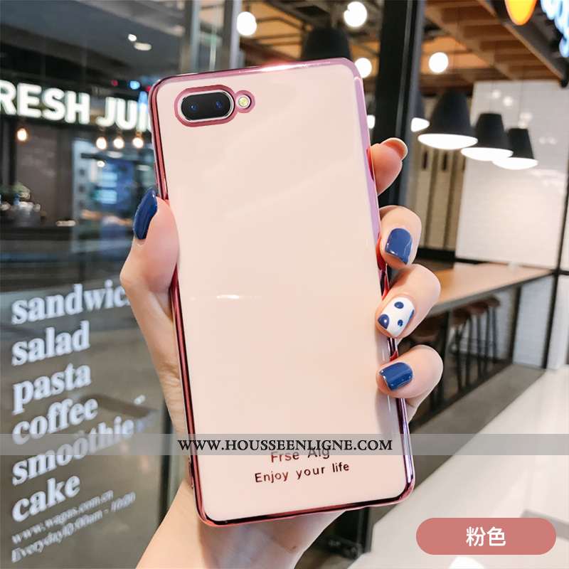 Housse Oppo Ax5 Fluide Doux Silicone Placage Personnalité Coque Transparent Simple Bordeaux