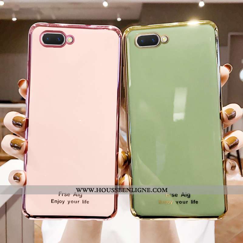 Housse Oppo Ax5 Fluide Doux Silicone Placage Personnalité Coque Transparent Simple Bordeaux