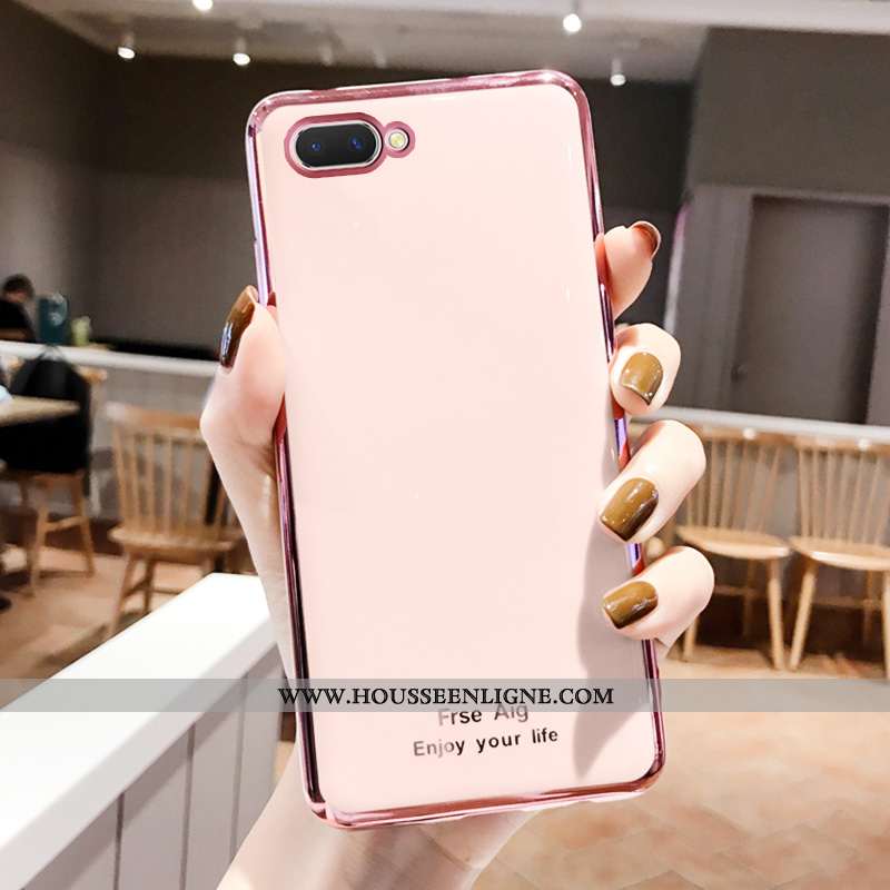 Housse Oppo Ax5 Fluide Doux Silicone Placage Personnalité Coque Transparent Simple Bordeaux