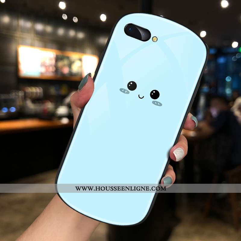 Housse Oppo Ax5 Personnalité Créatif Net Rouge Simple Mignonne Verre Dessin Animé Bleu