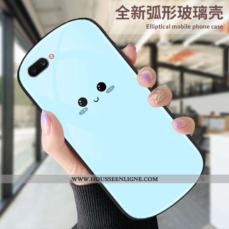 Housse Oppo Ax5 Personnalité Créatif Net Rouge Simple Mignonne Verre Dessin Animé Bleu