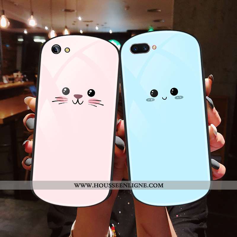 Housse Oppo Ax5 Personnalité Créatif Net Rouge Simple Mignonne Verre Dessin Animé Bleu