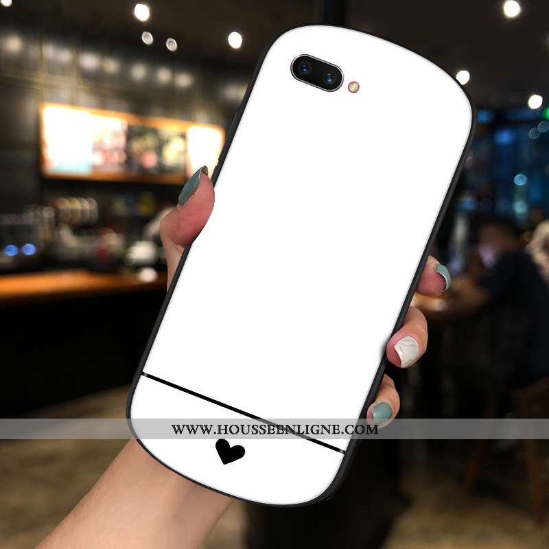 Housse Oppo Ax5 Personnalité Créatif Tendance Rond Blanc Verre Téléphone Portable Blanche