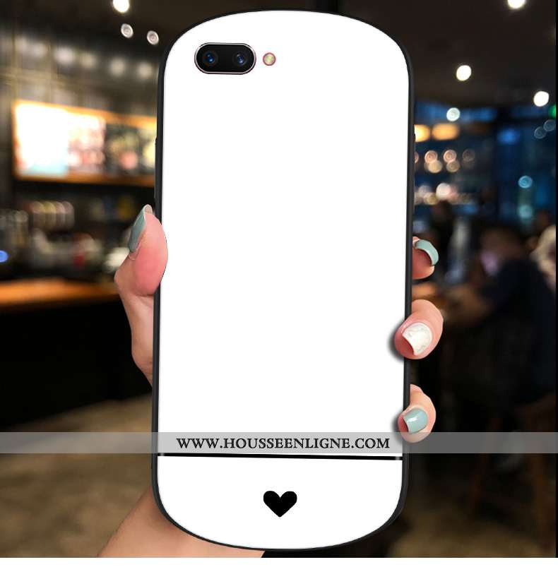 Housse Oppo Ax5 Personnalité Créatif Tendance Rond Blanc Verre Téléphone Portable Blanche