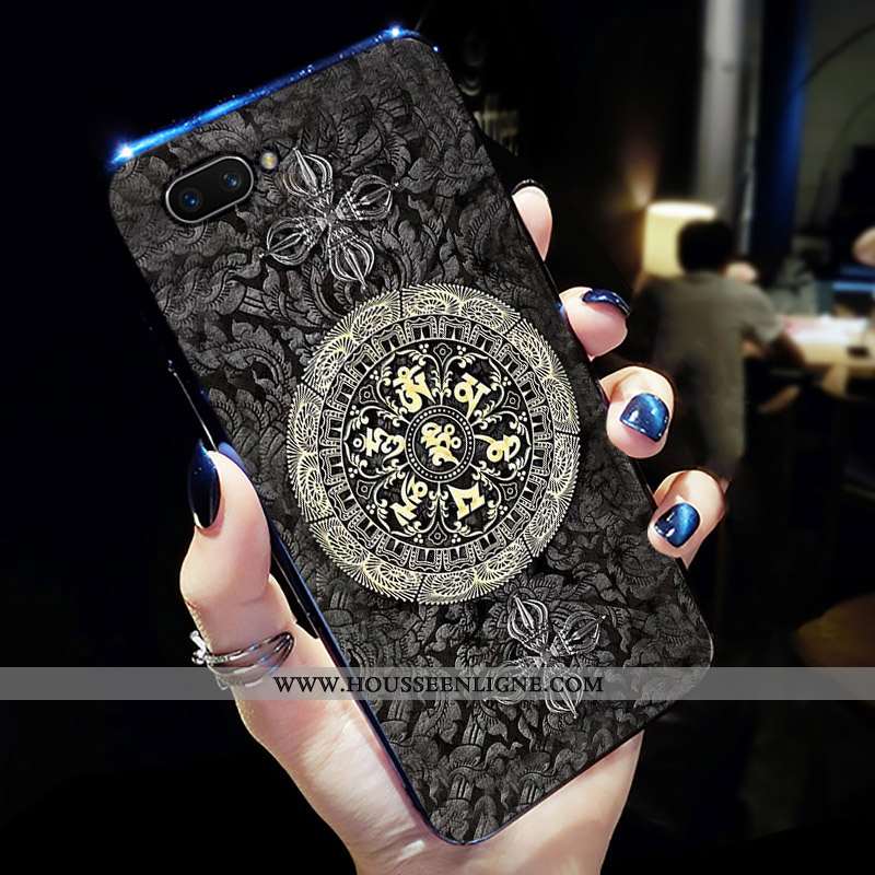 Housse Oppo Ax5 Protection Délavé En Daim Tout Compris Bleu Marin Étui Simple Coque Bleu Foncé