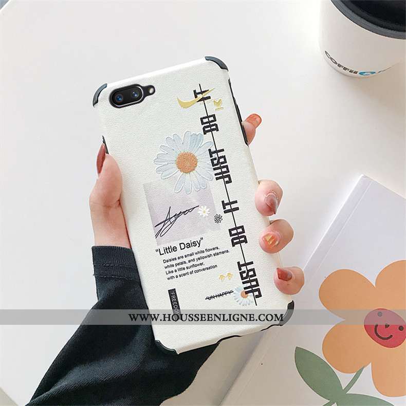 Housse Oppo Ax5 Tendance Modèle Fleurie Incassable Personnalité Soie Mulberry Coque Blanc Blanche