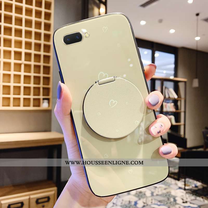 Housse Oppo Ax5 Tendance Protection Verre Personnalité Simple Net Rouge Maquillage Beige