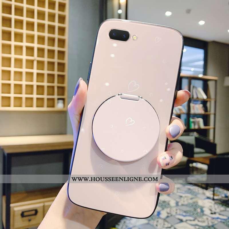 Housse Oppo Ax5 Tendance Protection Verre Personnalité Simple Net Rouge Maquillage Beige