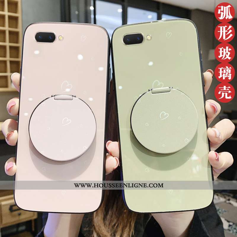 Housse Oppo Ax5 Tendance Protection Verre Personnalité Simple Net Rouge Maquillage Beige