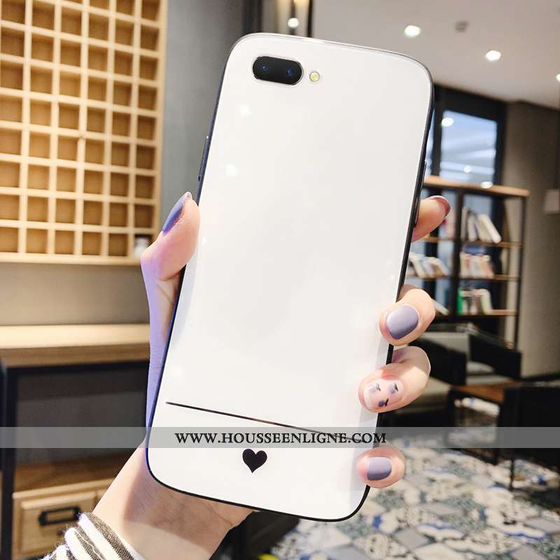 Housse Oppo Ax5 Tendance Protection Verre Personnalité Simple Net Rouge Maquillage Beige
