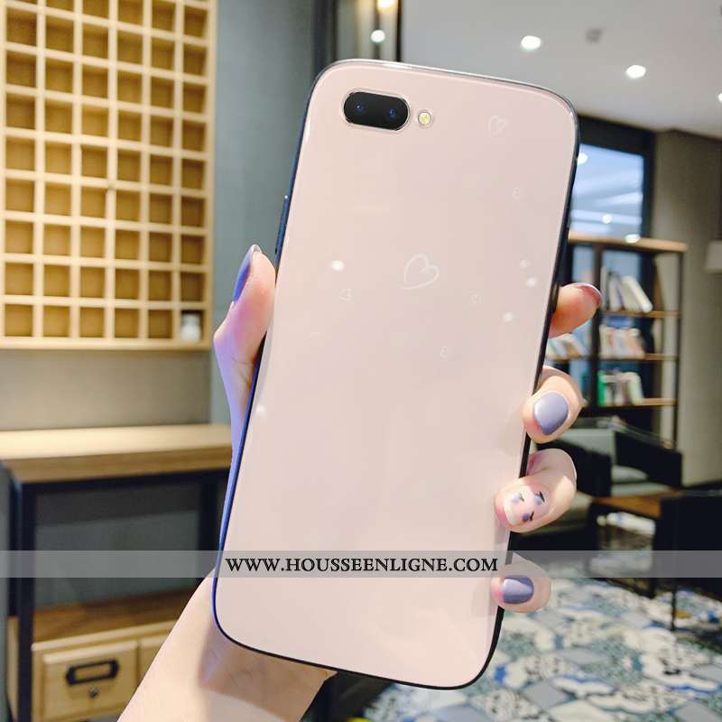 Housse Oppo Ax5 Tendance Protection Verre Personnalité Simple Net Rouge Maquillage Beige