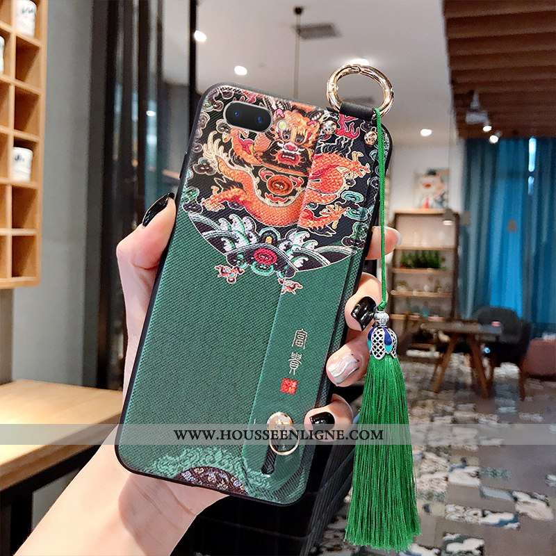 Housse Oppo Ax5 Ultra Tendance Protection Net Rouge Bleu Marin Délavé En Daim Style Chinois Bleu Fon
