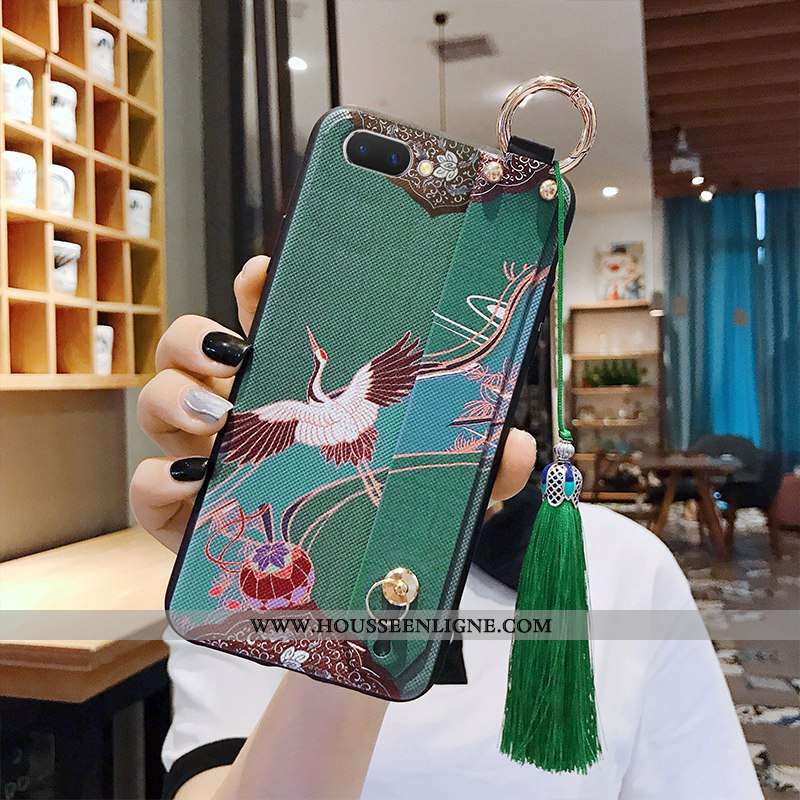 Housse Oppo Ax5 Ultra Tendance Protection Net Rouge Bleu Marin Délavé En Daim Style Chinois Bleu Fon