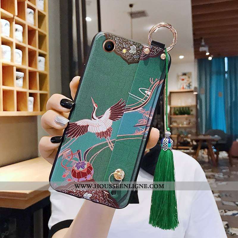 Housse Oppo Ax5 Ultra Tendance Protection Net Rouge Bleu Marin Délavé En Daim Style Chinois Bleu Fon