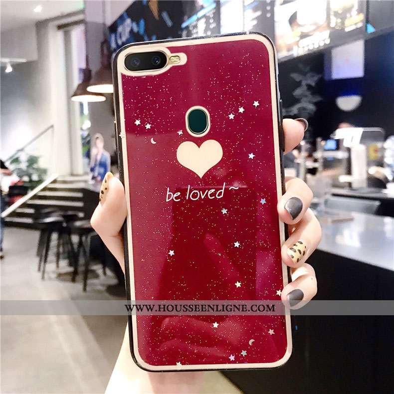 Housse Oppo Ax7 Créatif Tendance Tout Compris Simple Amour Or Étui Rouge