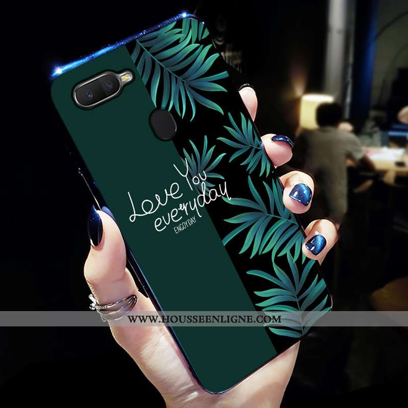 Housse Oppo Ax7 Délavé En Daim Personnalité Téléphone Portable Légère Mode Légères Protection Verte