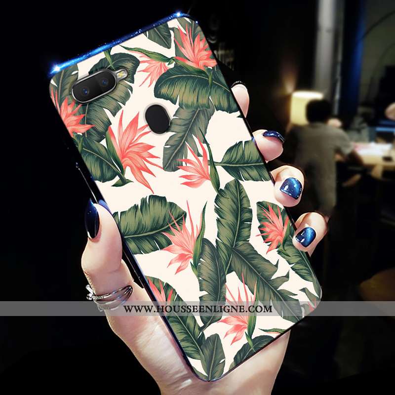 Housse Oppo Ax7 Délavé En Daim Personnalité Téléphone Portable Légère Mode Légères Protection Verte