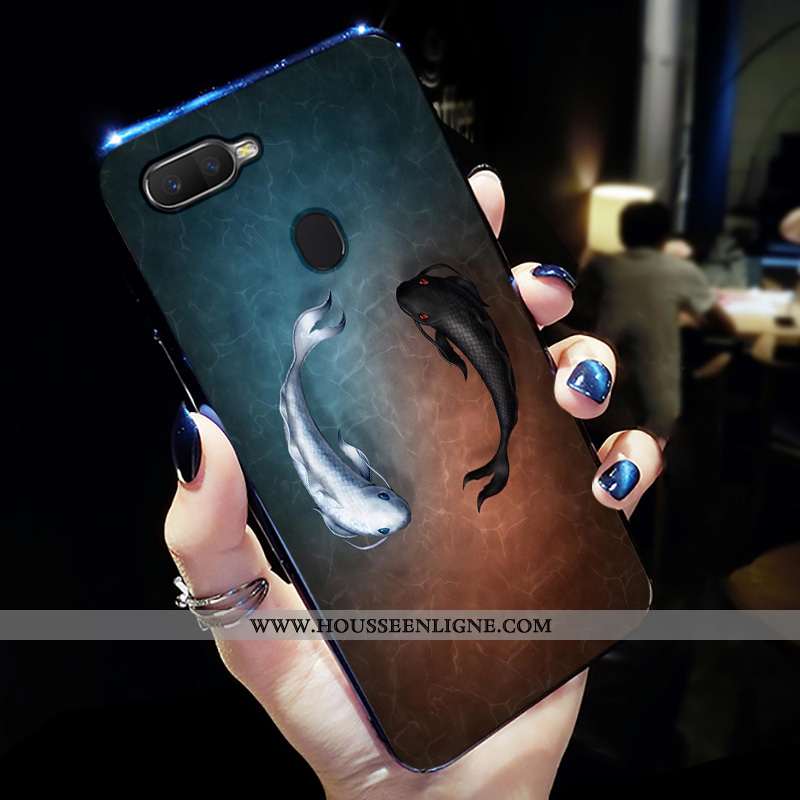 Housse Oppo Ax7 Délavé En Daim Personnalité Téléphone Portable Légère Mode Légères Protection Verte