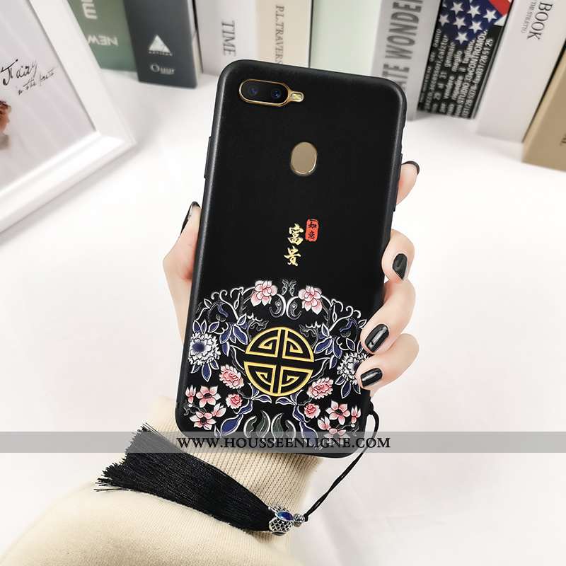 Housse Oppo Ax7 Gaufrage Vintage Délavé En Daim Palais Classiques Silicone Tendance Rouge