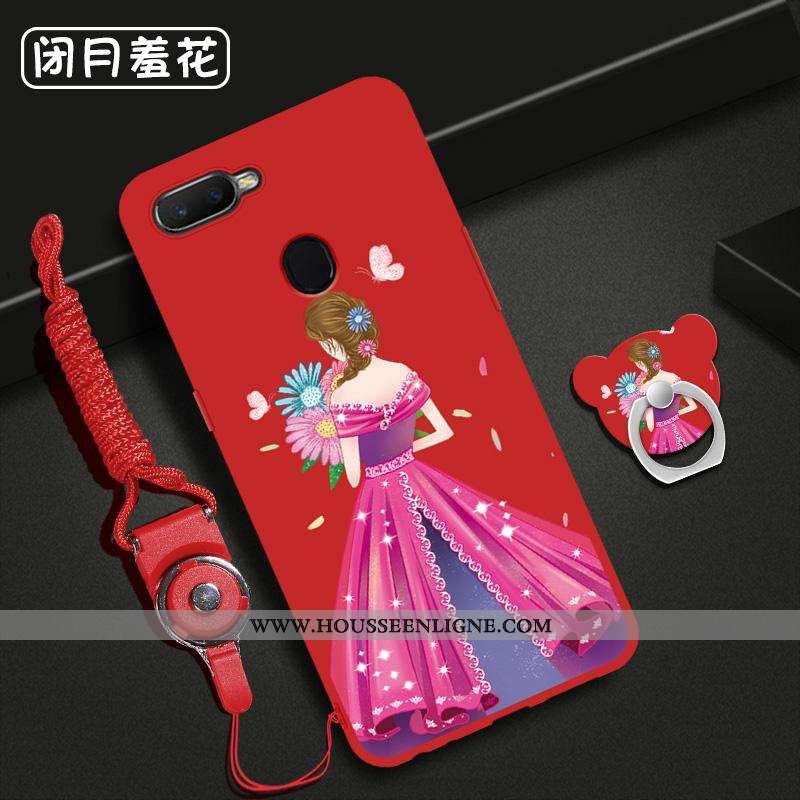 Housse Oppo Ax7 Mode Protection Ornements Suspendus Anneau Fluide Doux Étui Personnalité Rouge